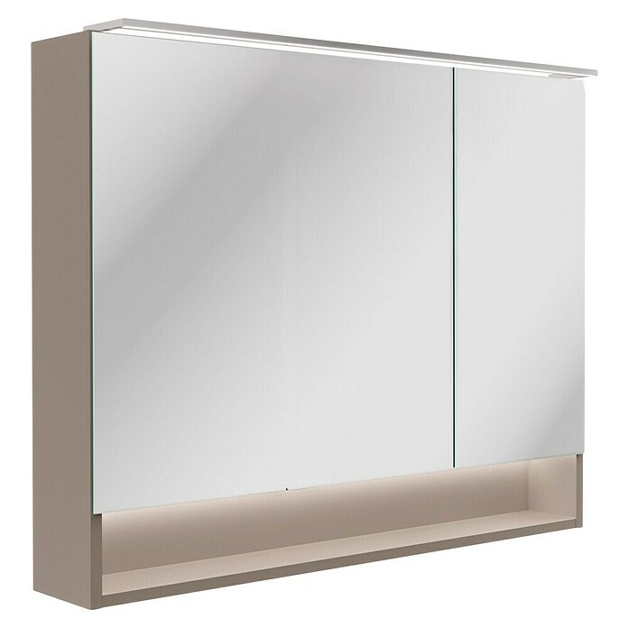 Fackelmann B.Paris LED-Spiegelschrank (B x H: 90 x 71,8 cm, 2-türig, Cubanit Grau) | BAUHAUS