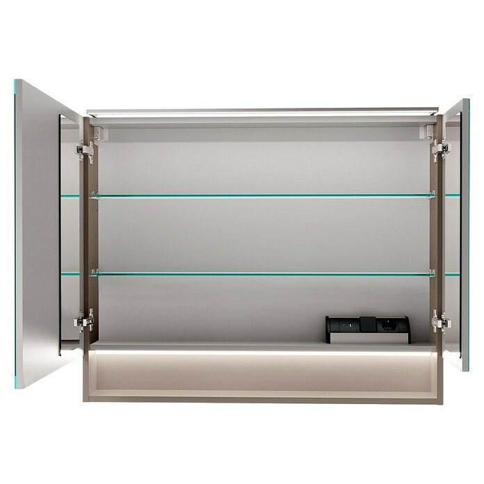 Fackelmann B.Paris LED-Spiegelschrank (B x H: 90 x 71,8 cm, 2-türig, Cubanit Grau) | BAUHAUS