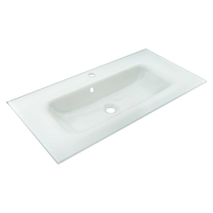 Fackelmann B.Paris Badmöbel-Set (Gesamtbreite Badmöbel: 90,5 cm, Mit Glasbecken, Rigoletto Eiche Holzoptik/Schwarz) | BAUHAUS