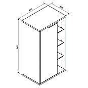 Fackelmann B.Paris Midischrank (B x T x H: 47 x 32 x 84,2 cm, Anschlag: Links, Rigoletto Eiche Holzoptik/Schwarz) | BAUHAUS
