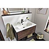Fackelmann B.Paris Badmöbel-Set (Gesamtbreite Badmöbel: 70,5 cm, Mit Gussmarmorbecken, Rigoletto Eiche Holzoptik/Schwarz, Material Waschbecken: Marmorguss) | BAUHAUS