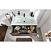 Fackelmann B.Paris Badmöbel-Set (Gesamtbreite Badmöbel: 90,5 cm, Mit Glasbecken, Rigoletto Eiche Holzoptik/Schwarz) | BAUHAUS