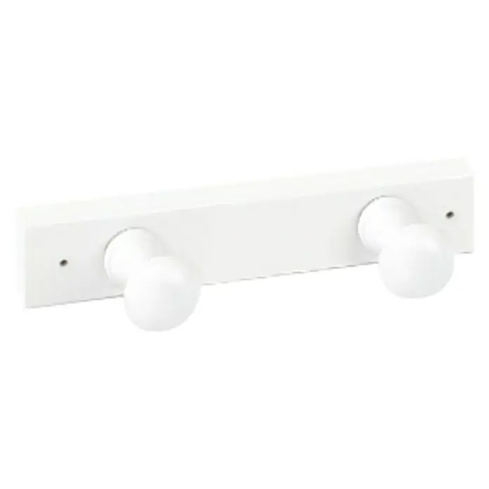 Nesu Perchero 9902 - L x An x Al: 23 x 5 x 72 cm, Madera, Blanco - Perchero de pared blanco con dos pomos. Una solución de almacenamiento elegante y que ahorra espacio para pasillos.