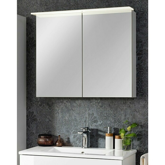 LED-Spiegelschrank 'B.Clever' Weiß 90 X 70,6 X 15,8 Cm
