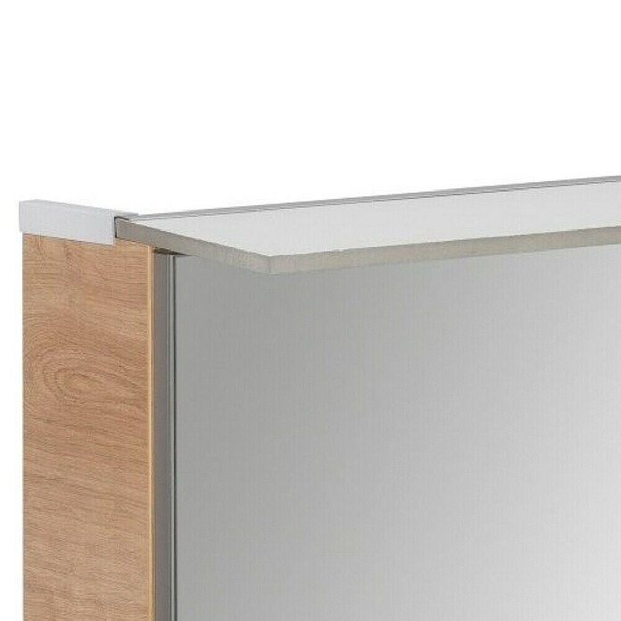 Fackelmann B.perfekt LED-Spiegelschrank (B x H: 60 x 69,4 cm, 2-türig, Ast Eiche Holzoptik) | BAUHAUS