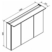 Fackelmann B.perfekt LED-Spiegelschrank (B x H: 100 x 69,4 cm, 3-türig, Dark Oak Holzoptik) | BAUHAUS