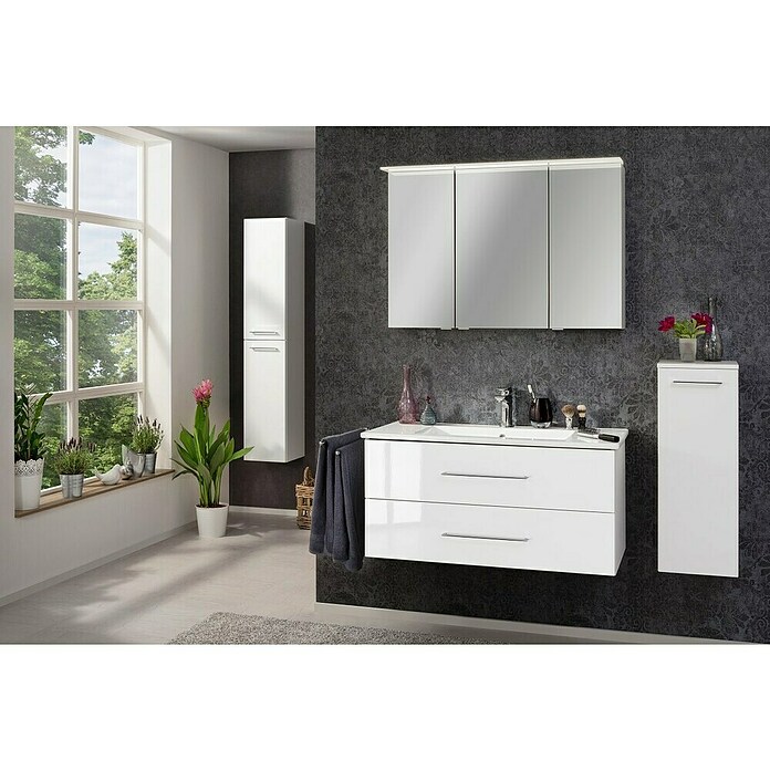 Fackelmann B.perfekt Hochschrank (B x T x H: 30 x 31,8 x 158,8 cm, Weiß Hochglanz) | BAUHAUS