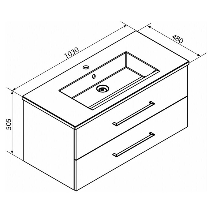 Fackelmann B.perfekt Badmöbel-Set (Gesamtbreite Badmöbel: 103 cm, Ast Eiche Holzoptik) | BAUHAUS