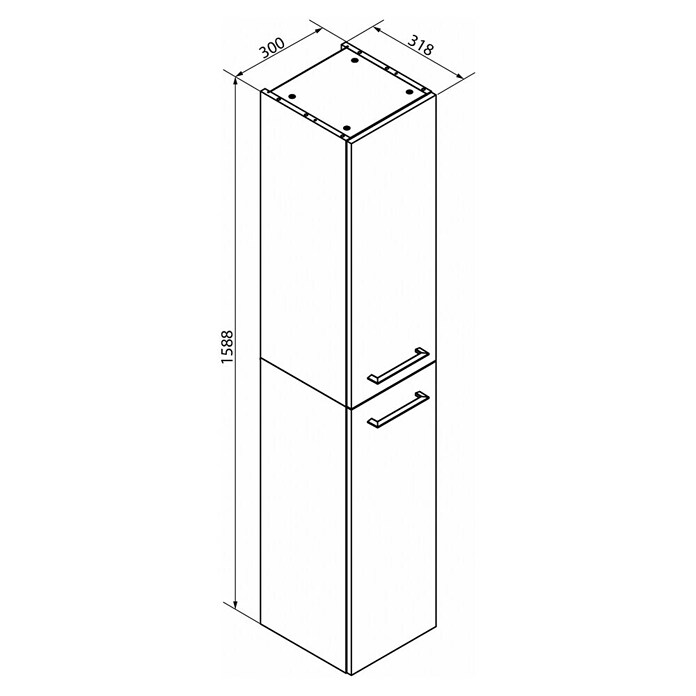 Fackelmann B.perfekt Hochschrank (B x T x H: 30 x 31,8 x 158,8 cm, Dark Oak Holzoptik) | BAUHAUS