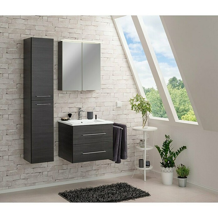 Fackelmann B.perfekt Badmöbel-Set (Gesamtbreite Badmöbel: 62,2 cm, Dark Oak Holzoptik) | BAUHAUS