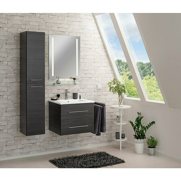 Fackelmann B.perfekt Badmöbel-Set (Gesamtbreite Badmöbel: 62,2 cm, Dark Oak Holzoptik) | BAUHAUS