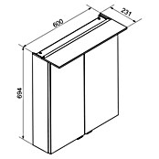 Fackelmann B.perfekt LED-Spiegelschrank (B x H: 60 x 69,4 cm, 2-türig, Ast Eiche Holzoptik) | BAUHAUS