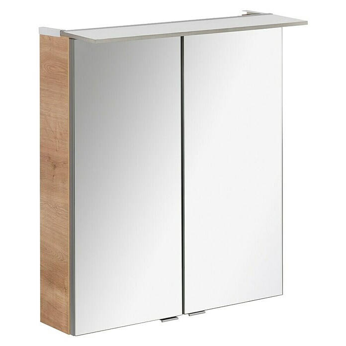 Fackelmann B.perfekt LED-Spiegelschrank (B x H: 60 x 69,4 cm, 2-türig, Ast Eiche Holzoptik) | BAUHAUS