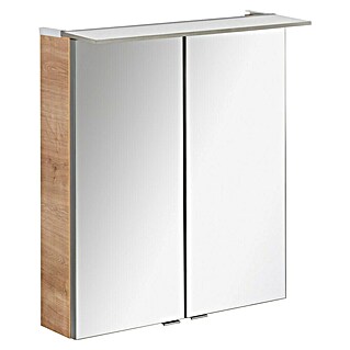 Fackelmann B.perfekt LED-Spiegelschrank (B x H: 60 x 69,4 cm, Ast Eiche Holzoptik)