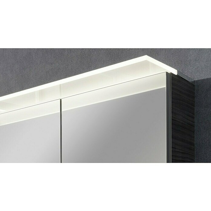 Fackelmann B.perfekt LED-Spiegelschrank (B x H: 100 x 69,4 cm, 3-türig, Dark Oak Holzoptik) | BAUHAUS