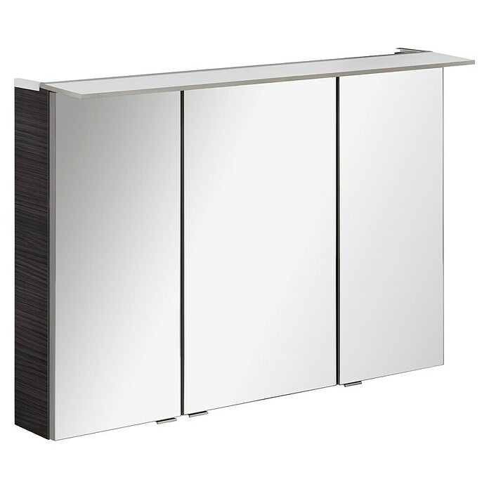 Fackelmann B.perfekt LED-Spiegelschrank (B x H: 100 x 69,4 cm, 3-türig, Dark Oak Holzoptik) | BAUHAUS