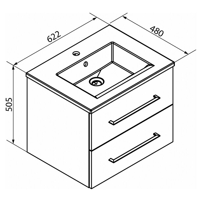 Fackelmann B.perfekt Badmöbel-Set (Gesamtbreite Badmöbel: 62,2 cm, Ast Eiche Holzoptik) | BAUHAUS