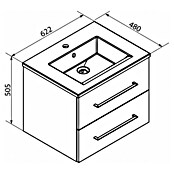 Fackelmann B.perfekt Badmöbel-Set (Gesamtbreite Badmöbel: 62,2 cm, Ast Eiche Holzoptik) | BAUHAUS