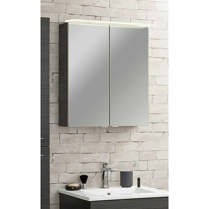 Fackelmann B.perfekt LED-Spiegelschrank (B x H: 60 x 69,4 cm, Dark Oak Holzoptik) | BAUHAUS
