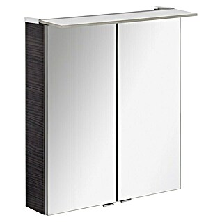 Fackelmann B.perfekt LED-Spiegelschrank (B x H: 60 x 69,4 cm, Dark Oak Holzoptik)