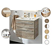 Fackelmann B.style Badmöbel-Set (Gesamtbreite Badmöbel: 83,2 cm, Weiß Hochglanz/Nature Oak Holzoptik) | BAUHAUS
