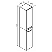 Fackelmann B.style Hochschrank (B x T x H: 30 x 31,8 x 162 cm, Anschlag: Rechts, Weiß Hochglanz/Sandeiche) | BAUHAUS