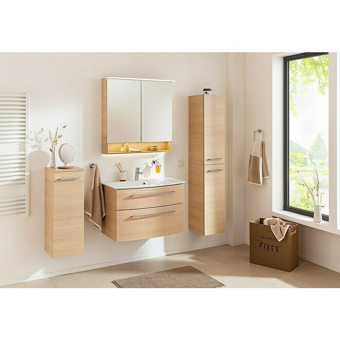 Fackelmann B.style Midischrank (1-türig, B x T x H: 30,2 x 32 x 82,6 cm, Anschlag: Links, Sandeiche) | BAUHAUS