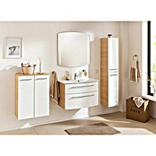 Fackelmann B.style Hochschrank (B x T x H: 30 x 31,8 x 162 cm, Anschlag: Rechts, Weiß Hochglanz/Sandeiche) | BAUHAUS