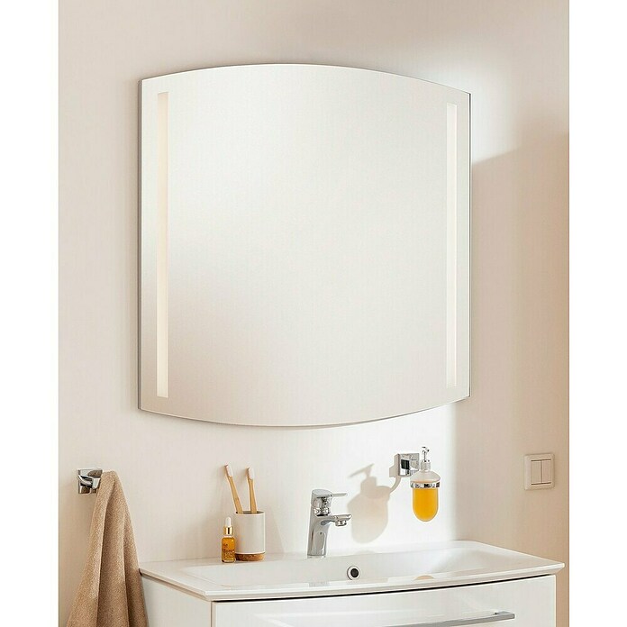 Fackelmann B.style LED-Lichtspiegel (B x H: 80 x 80 cm, Einfacher Anschluss über Schraubklemme, Oval) | BAUHAUS