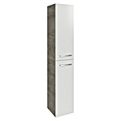 Fackelmann B.style Hochschrank (B x T x H: 30 x 31,8 x 162 cm, Anschlag: Links, Weiß Hochglanz/Nature Oak Holzoptik) | BAUHAUS