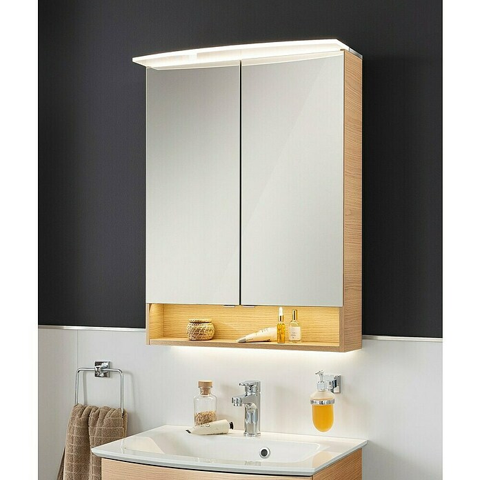 Fackelmann B.style LED-Spiegelschrank (B x H: 60 x 81,2 cm, Sandeiche) | BAUHAUS