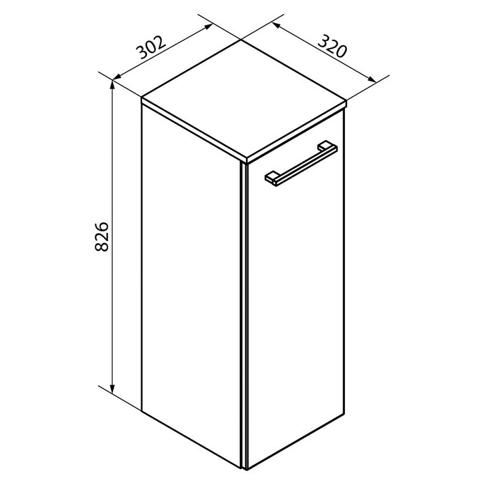 Fackelmann B.style Midischrank (1-türig, B x T x H: 30,2 x 32 x 82,6 cm, Anschlag: Links, Sandeiche) | BAUHAUS