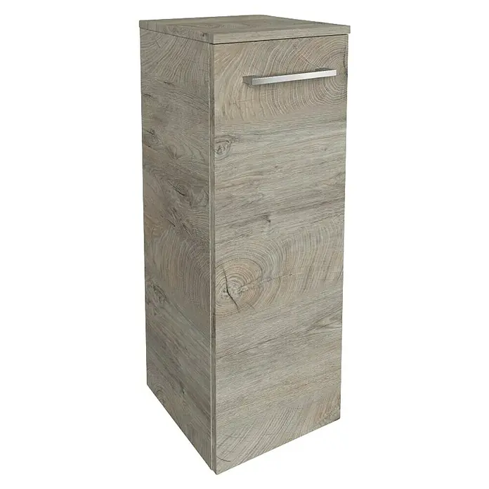 Fackelmann B.style Midischrank - 1-türig, B x T x H: 30,2 x 32 x 82,6 cm, Anschlag: Links, Nature Oak Holzoptik - Der Hängeschrank mit Holzoptik und einem eleganten, horizontalen Griff bietet praktischen Stauraum und ein modernes Design.