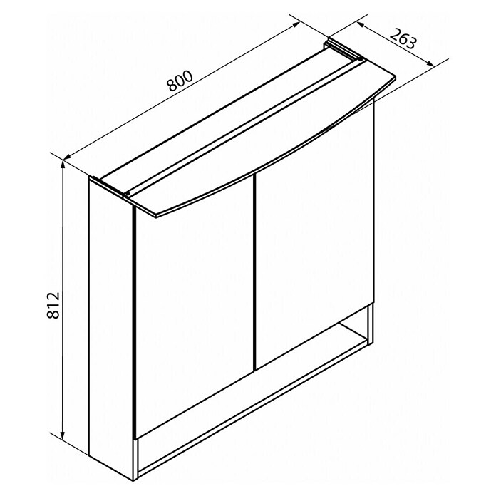Fackelmann B.style LED-Spiegelschrank (B x H: 80 x 81,2 cm, Sandeiche) | BAUHAUS