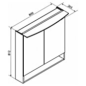 Fackelmann B.style LED-Spiegelschrank (B x H: 80 x 81,2 cm, Sandeiche) | BAUHAUS