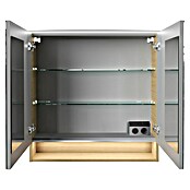 Fackelmann B.style LED-Spiegelschrank (B x H: 80 x 81,2 cm, Sandeiche) | BAUHAUS