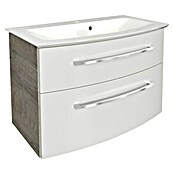 Fackelmann B.style Badmöbel-Set (Gesamtbreite Badmöbel: 83,2 cm, Weiß Hochglanz/Nature Oak Holzoptik) | BAUHAUS