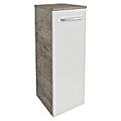Fackelmann B.style Midischrank (1-türig, B x T x H: 30,2 x 32 x 82,6 cm, Anschlag: Links, Weiß Hochglanz/Nature Oak Holzoptik) | BAUHAUS