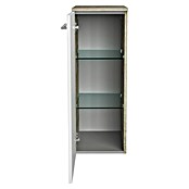 Fackelmann B.style Midischrank (1-türig, B x T x H: 30,2 x 32 x 82,6 cm, Anschlag: Links, Weiß Hochglanz/Nature Oak Holzoptik) | BAUHAUS