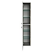 Fackelmann B.style Hochschrank (B x T x H: 30 x 31,8 x 162 cm, Anschlag: Links, Weiß Hochglanz/Nature Oak Holzoptik) | BAUHAUS