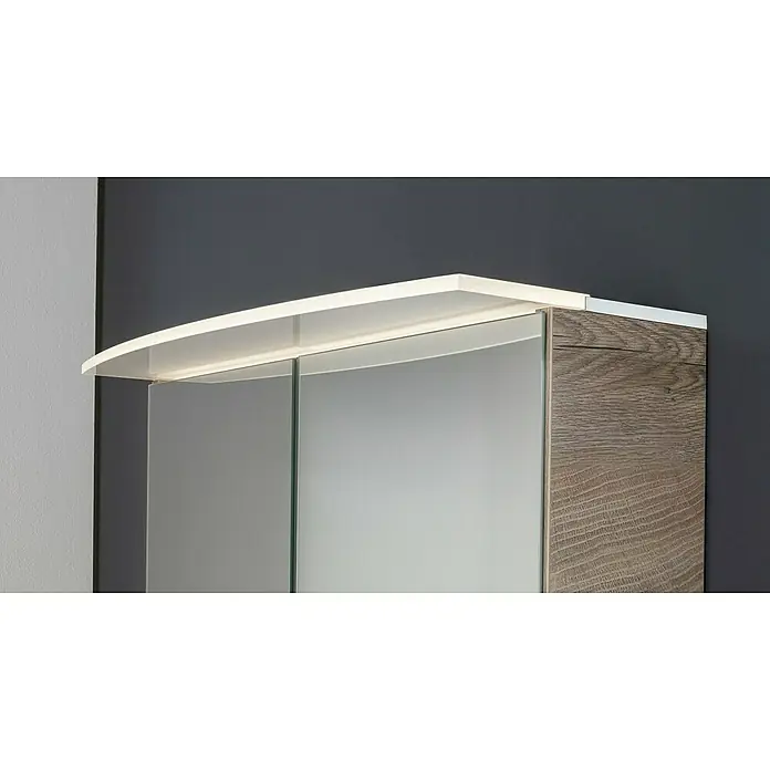 Fackelmann B.style LED-Spiegelschrank - B x H: 60 x 81,2 cm, Nature Oak Holzoptik - Ein Badezimmerspiegelschrank mit Holzkorpus und integrierter Beleuchtung sorgt für ein helles und modernes Ambiente im Badezimmer.
