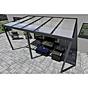 Terrassenüberdachung Easy Edition (L x T: 500 x 300 cm, Verbundsicherheitsglas VSG, Anthrazitgrau, Klar)