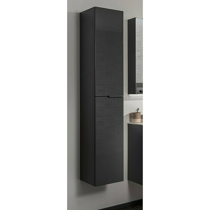 Fackelmann Luna Hochschrank (B x T x H: 30 x 31,8 x 162 cm, Anthrazit Hochglanz) | BAUHAUS