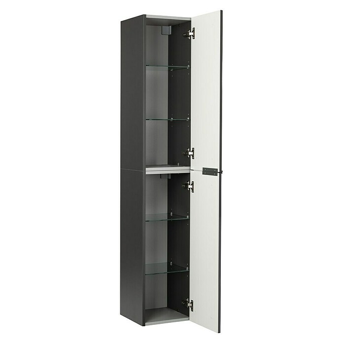 Fackelmann Luna Hochschrank (B x T x H: 30 x 31,8 x 162 cm, Anthrazit Hochglanz) | BAUHAUS