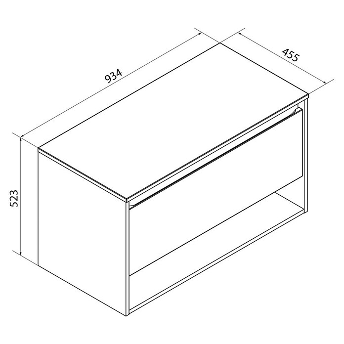 Fackelmann Natura Waschtischunterschrank (B x T x H: 93,4 x 45,5 x 52,3 cm, Ast Eiche Holzoptik) | BAUHAUS