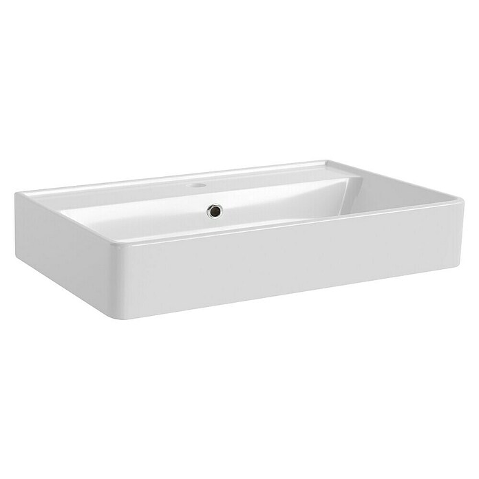 Fackelmann Aufsatzwaschbecken VAIDA (B x L: 61 x 41 cm, Hahnloch: Mitte, Mit Überlauf, Weiß) | BAUHAUS