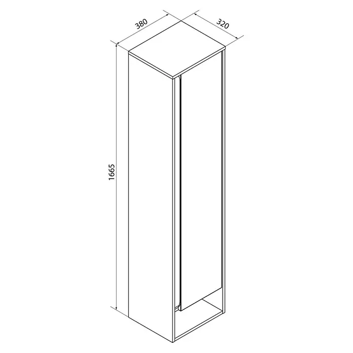 Fackelmann Natura Bad-Hochschrank - B x T x H: 38 x 32 x 166,5 cm, Ast Eiche Holzoptik - Schlanker Hochschrank mit den Maßen 1665 x 380 x 320, ideal für zusätzlichen Stauraum im modernen Wohnambiente.