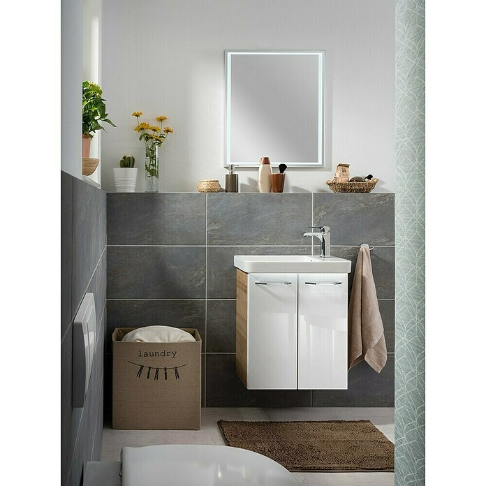 Fackelmann Milano Waschtischunterschrank (Ast Eiche, Weiß, B x T x H: 520 x 275 x 610 mm) | BAUHAUS