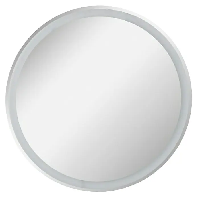 Fackelmann Lichtspiegel Mirror - Durchmesser: 60 cm, umlaufende LED-Beleuchtung - Runde Spiegelfläche mit leichtem Rahmen, ideal für Badezimmer oder Flur. Zeitloses Design, das sich gut in jedes Raumkonzept einfügt.