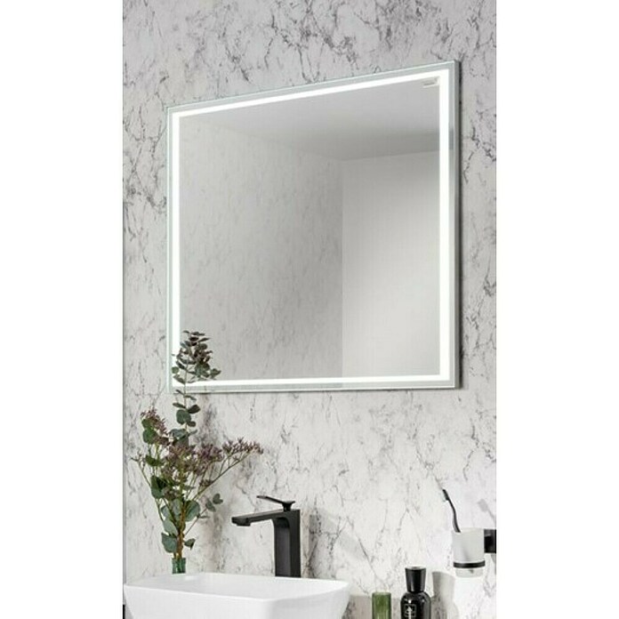 Fackelmann LED-Lichtspiegel Framelight (B x H: 80,5 x 70,5 cm, Lichtfarbe: Kaltweiß, Farbe Rahmen: Chrom glänzend) | BAUHAUS